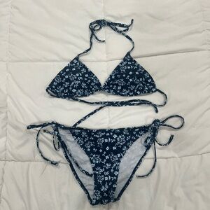 Blue Floral Bikini Set